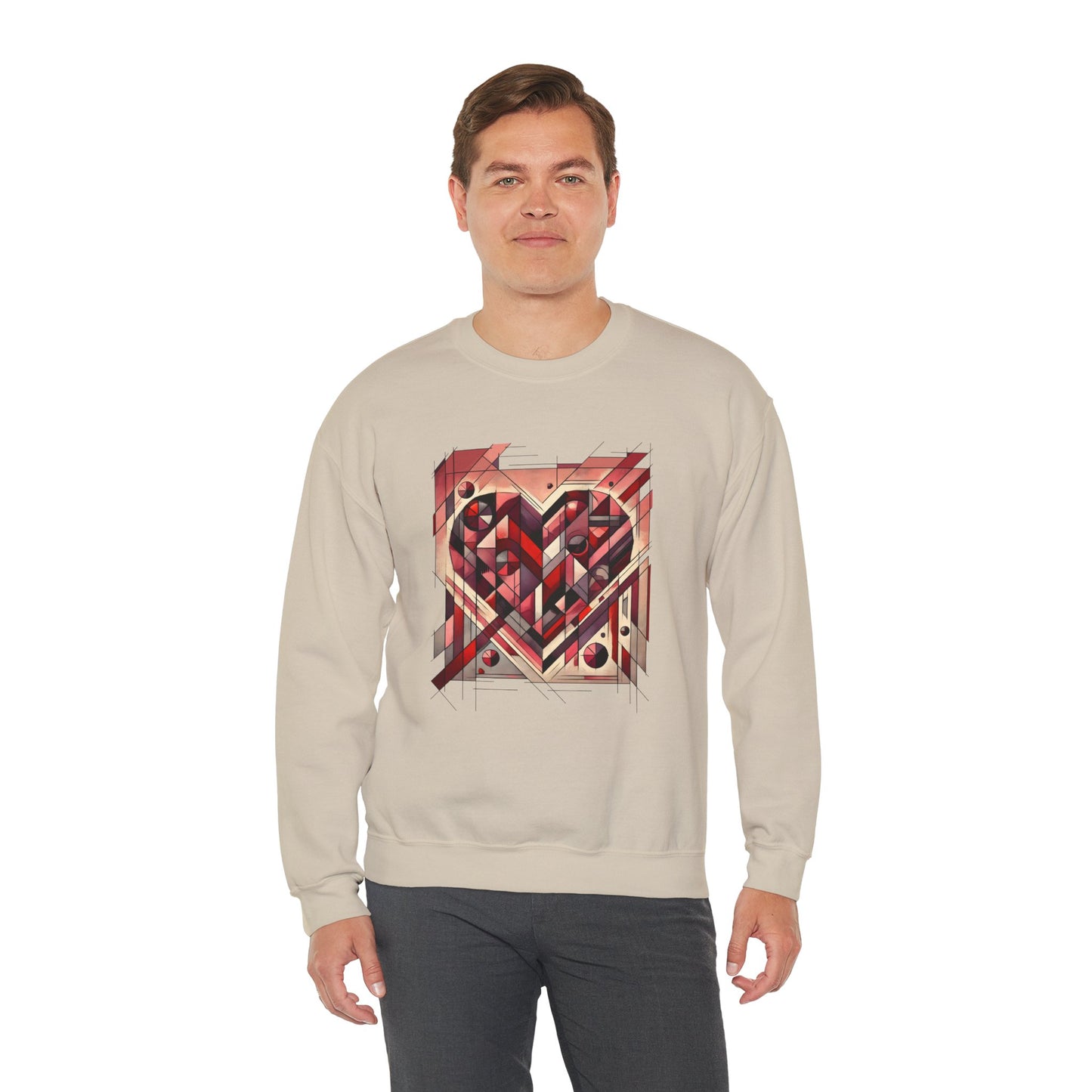 Cubist Heart Sweatshirt – Modern Art Valentine's Day Pullover