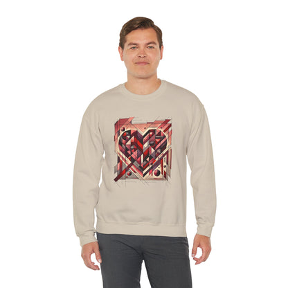 Cubist Heart Sweatshirt – Modern Art Valentine's Day Pullover