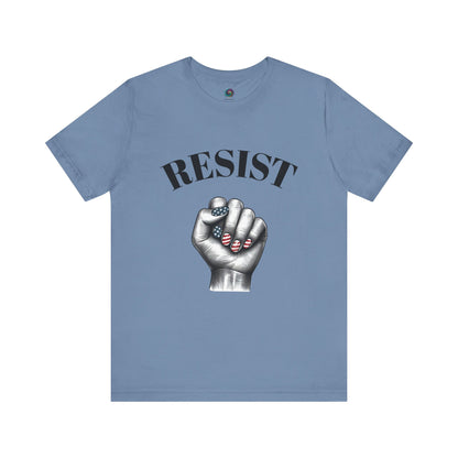 Resist Feminist Power Fist Tee – USA Flag Nails Protest Shirt - WhimSpin - https://whimspin.com