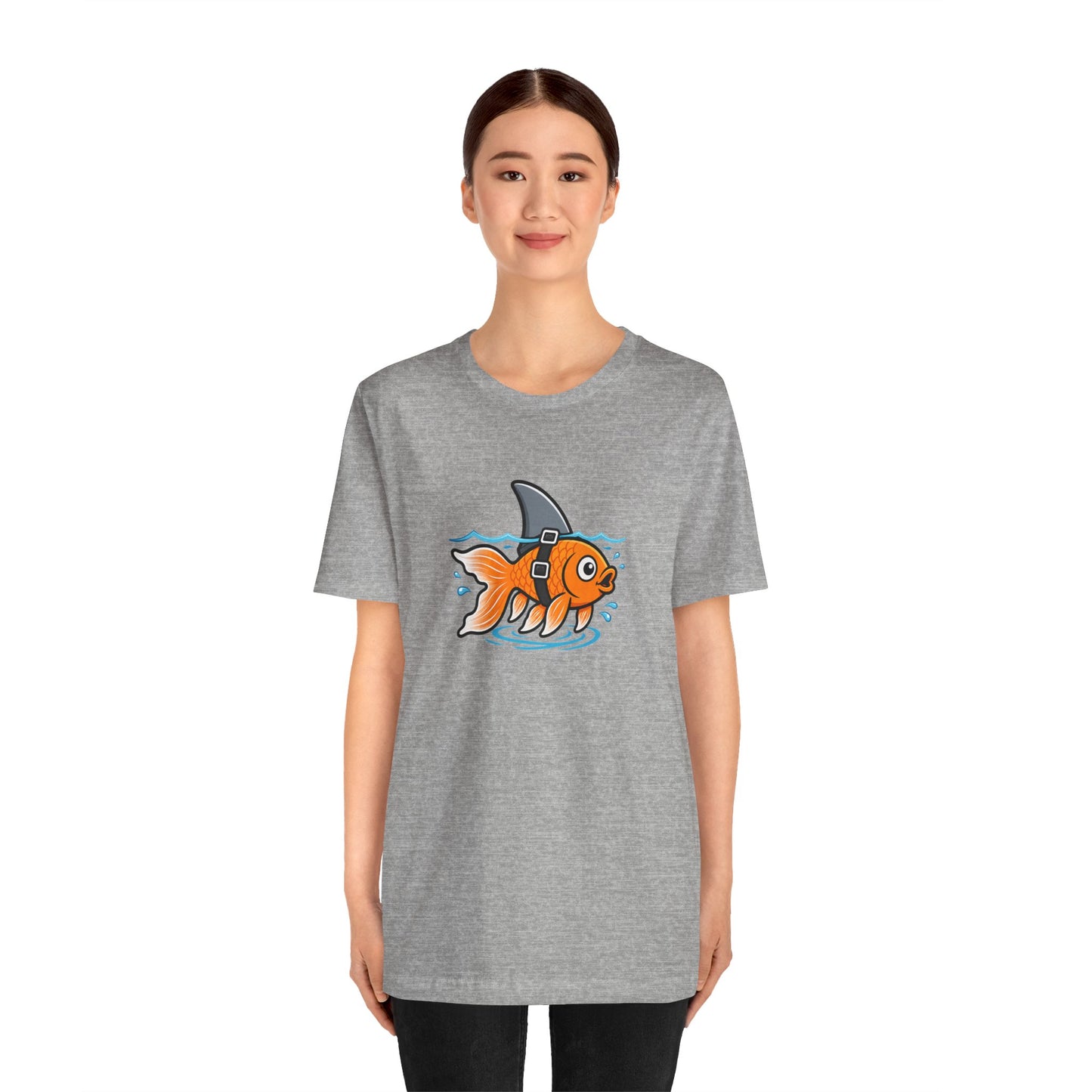 Goldfish Shark T-Shirt – Funny Fish Swimming  Graphic Tee