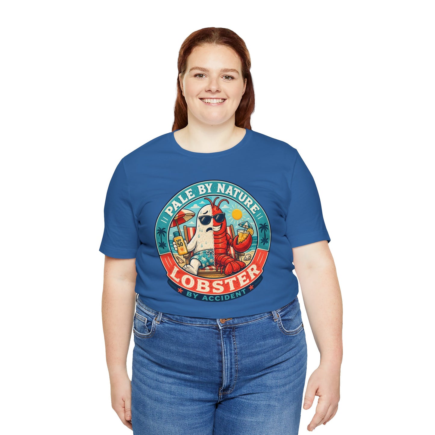 Pale by Nature Lobster by Accident T-Shirt – Funny Sunburn Summer Graphic Tee