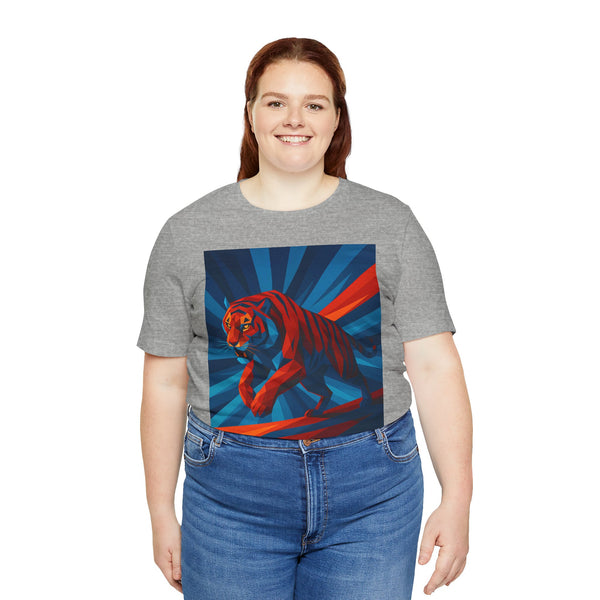 Geometric Tiger T-Shirt – Bold Jungle Animal Tee in Abstract Style - WhimSpin - https://whimspin.com
