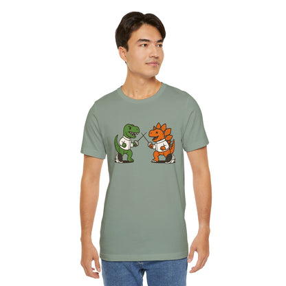 Dinosaur Fencing T-Shirt – T-Rex vs Stegosaurus Tee