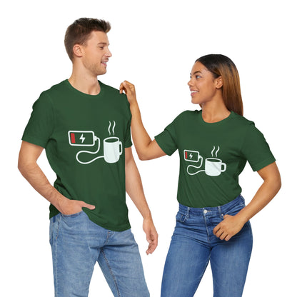 Low Battery Need Coffee Tee – Funny Caffeine Graphic T-Shirt