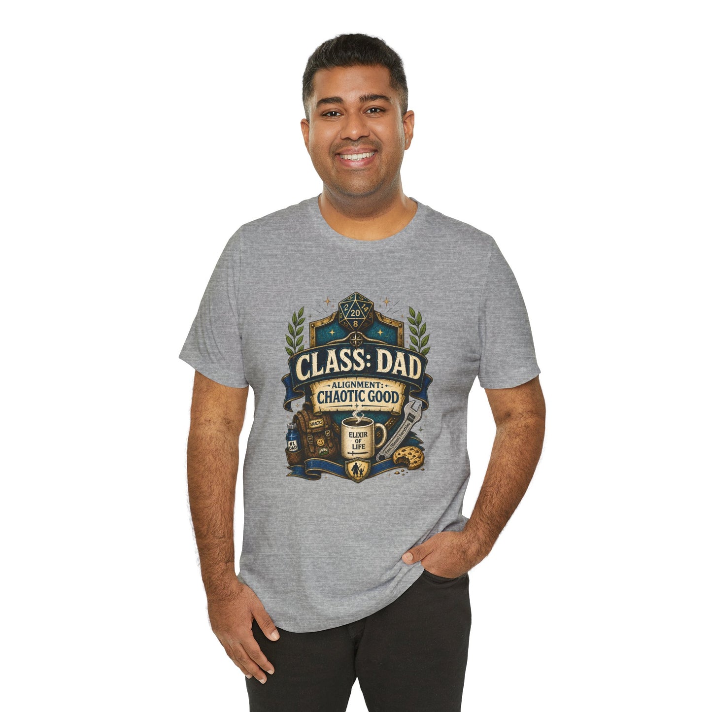 Chaotic Good Dad T-Shirt – RPG Gamer Dad Graphic Tee