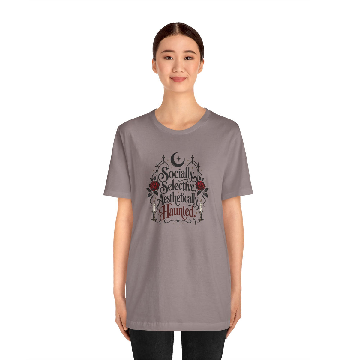 Socially Selective Aesthetically Haunted T-shirt - Gothic Humor Tee