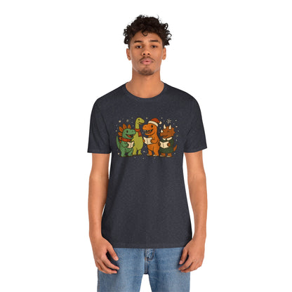 Dinosaur Carolers T-Shirt – Cute Dino Christmas Singing Tee