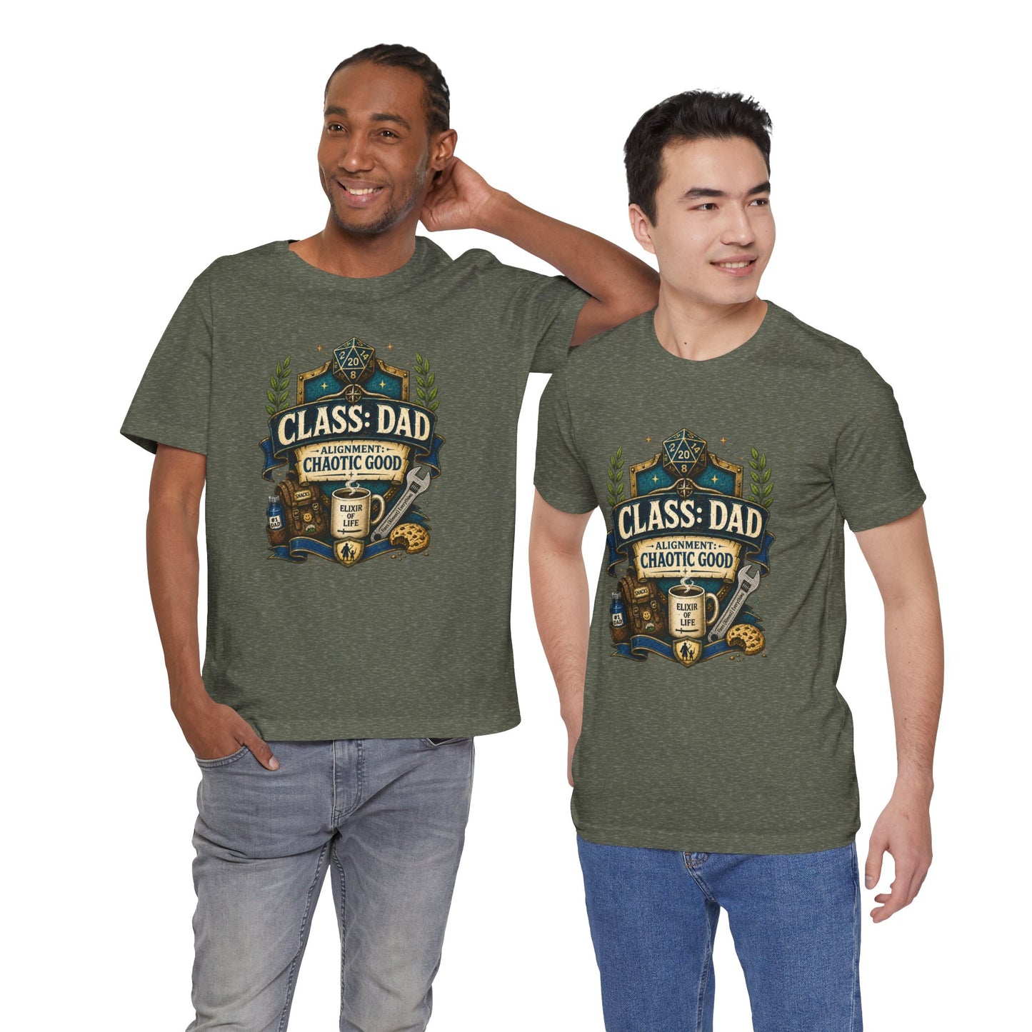 Chaotic Good Dad T-Shirt – RPG Gamer Dad Graphic Tee