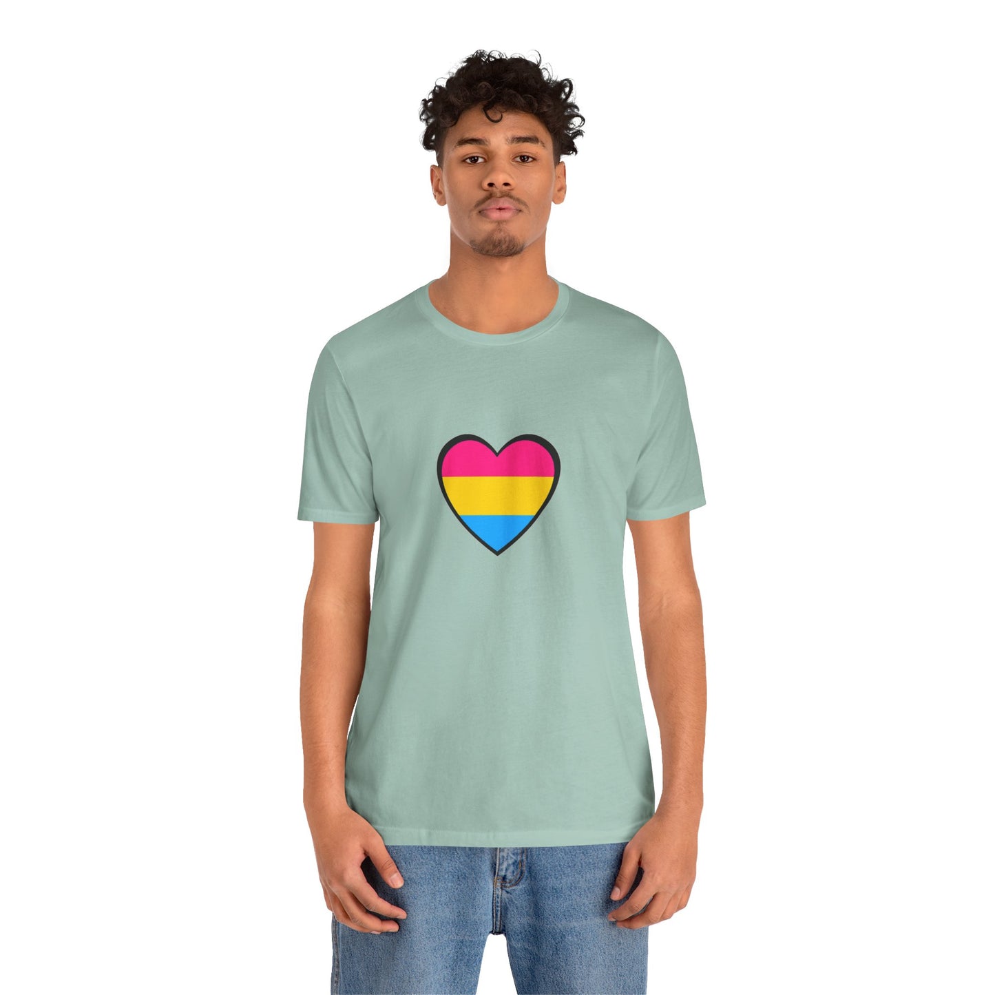 Pansexual Pride Flag Heart Tee – LGBTQ+ Pan Flag Minimalist Shirt - WhimSpin - https://whimspin.com