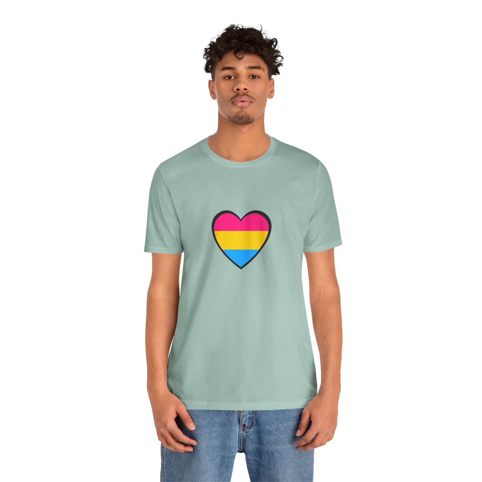 Pansexual Pride Flag Heart Tee – LGBTQ+ Pan Flag Minimalist Shirt - WhimSpin - https://whimspin.com