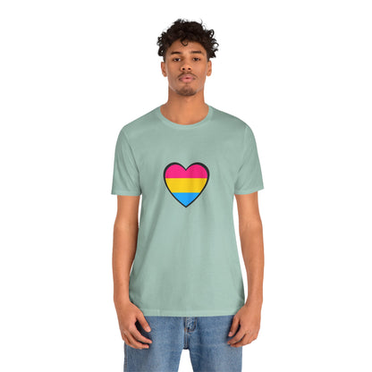 Pansexual Pride Flag Heart Tee – LGBTQ+ Pan Flag Minimalist Shirt - WhimSpin - https://whimspin.com