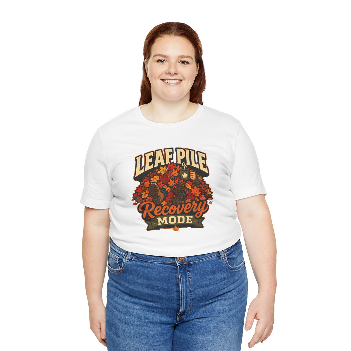 Leaf Pile Recovery Mode T-Shirt – Funny Fall Leaves Tee