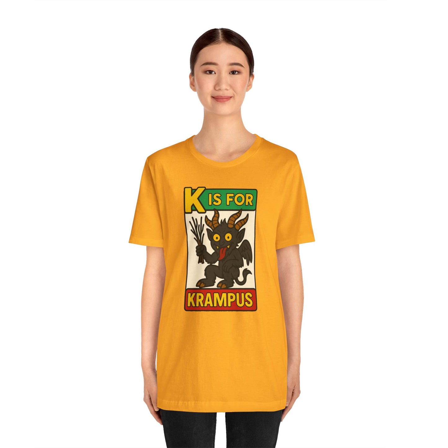 Krampus Alphabet Tee - "K is for Krampus" Holiday Graphic T-Shirt