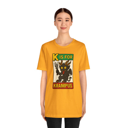 Krampus Alphabet Tee - "K is for Krampus" Holiday Graphic T-Shirt