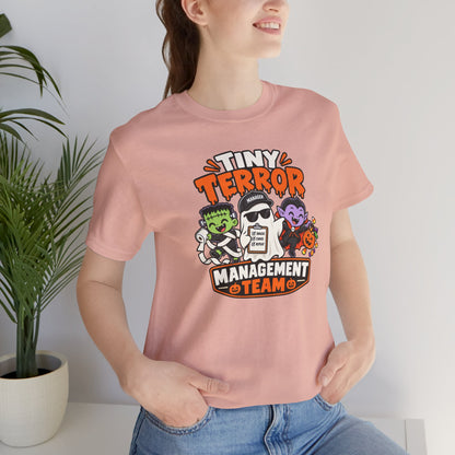 Tiny Terror Management Team T-Shirt – Funny Halloween Parent Tee