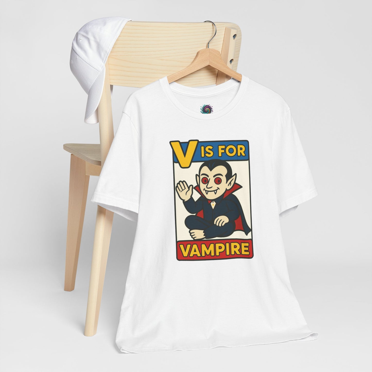 V is for Vampire T-Shirt – Funny Halloween Legend Alphabet Tee