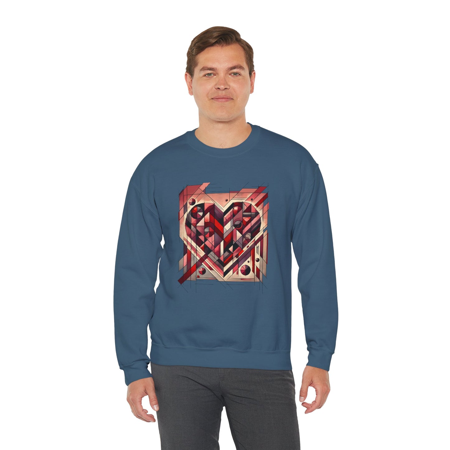 Cubist Heart Sweatshirt – Modern Art Valentine's Day Pullover