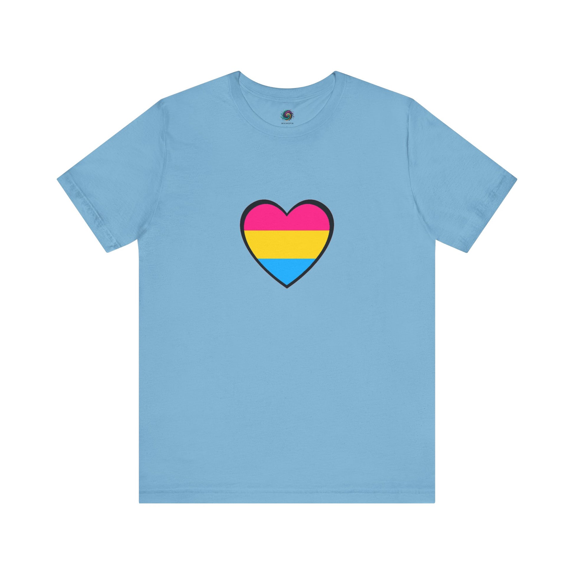 Pansexual Pride Flag Heart Tee – LGBTQ+ Pan Flag Minimalist Shirt - WhimSpin - https://whimspin.com