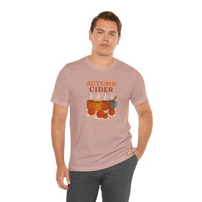 Autumn Cider T-Shirt – Cozy Fall Graphic Tee with Steaming Mugs