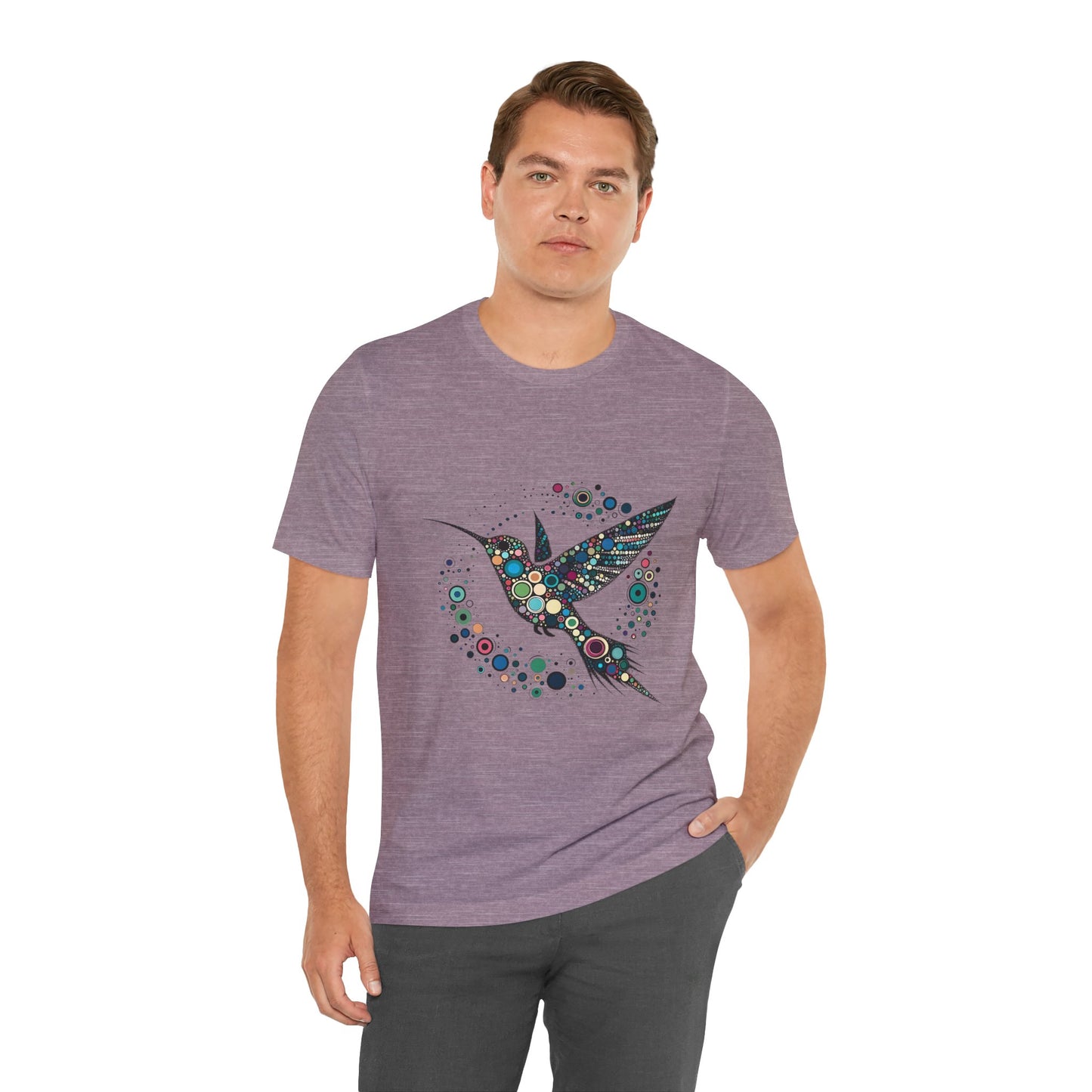 Hummingbird Dot Art T-Shirt – Colorful Nature-Inspired Graphic Tee