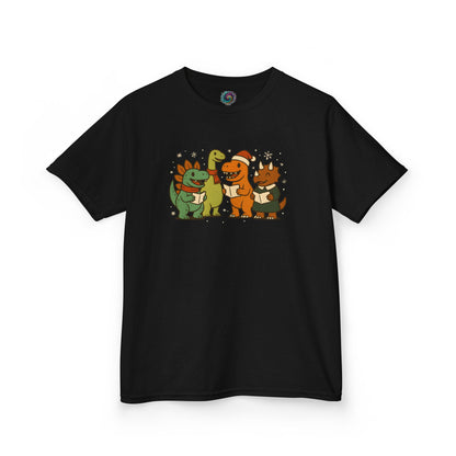 Dinosaur Carolers Kids’ T-Shirt – Cute Singing Dino Christmas Tee