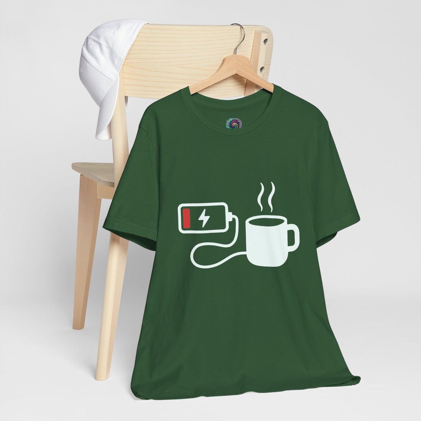 Low Battery Need Coffee Tee – Funny Caffeine Graphic T-Shirt