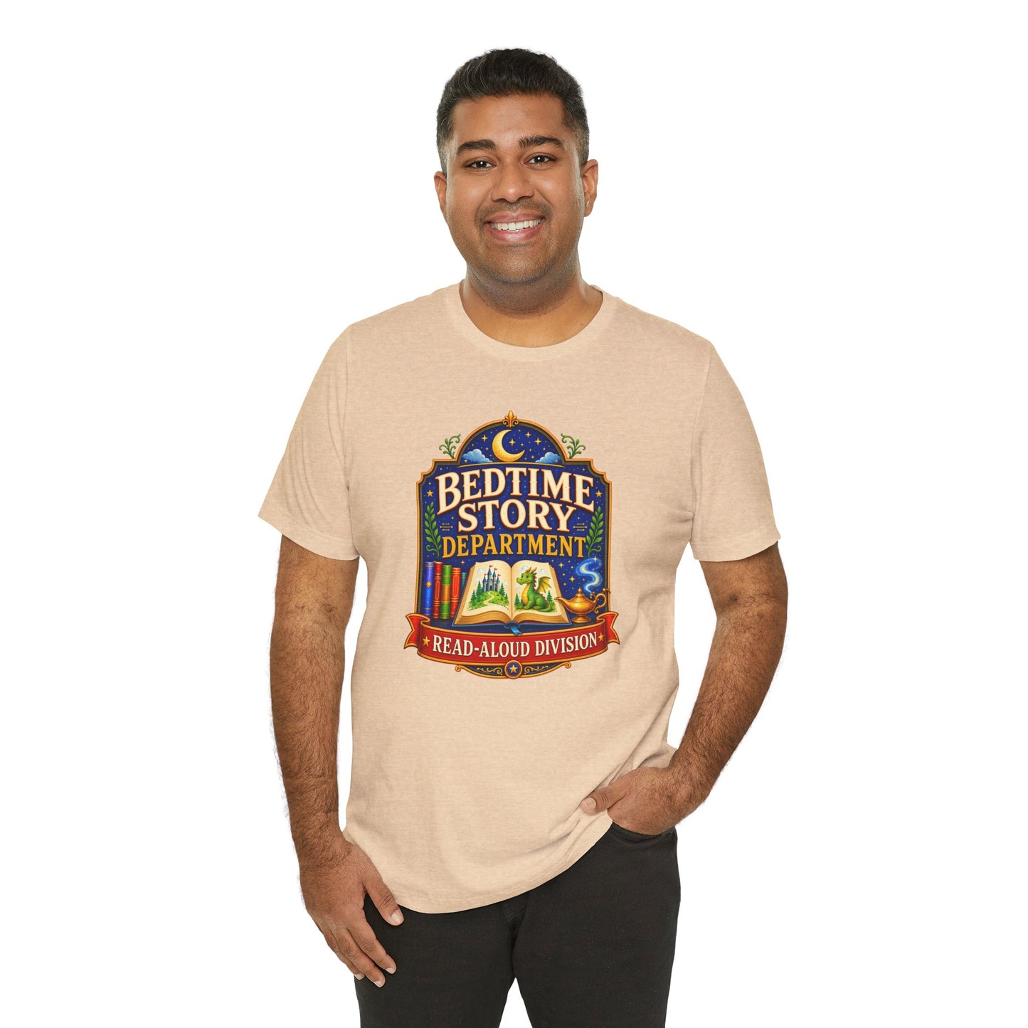 Bedtime Story Department T-Shirt – Read-Aloud Parent Tee