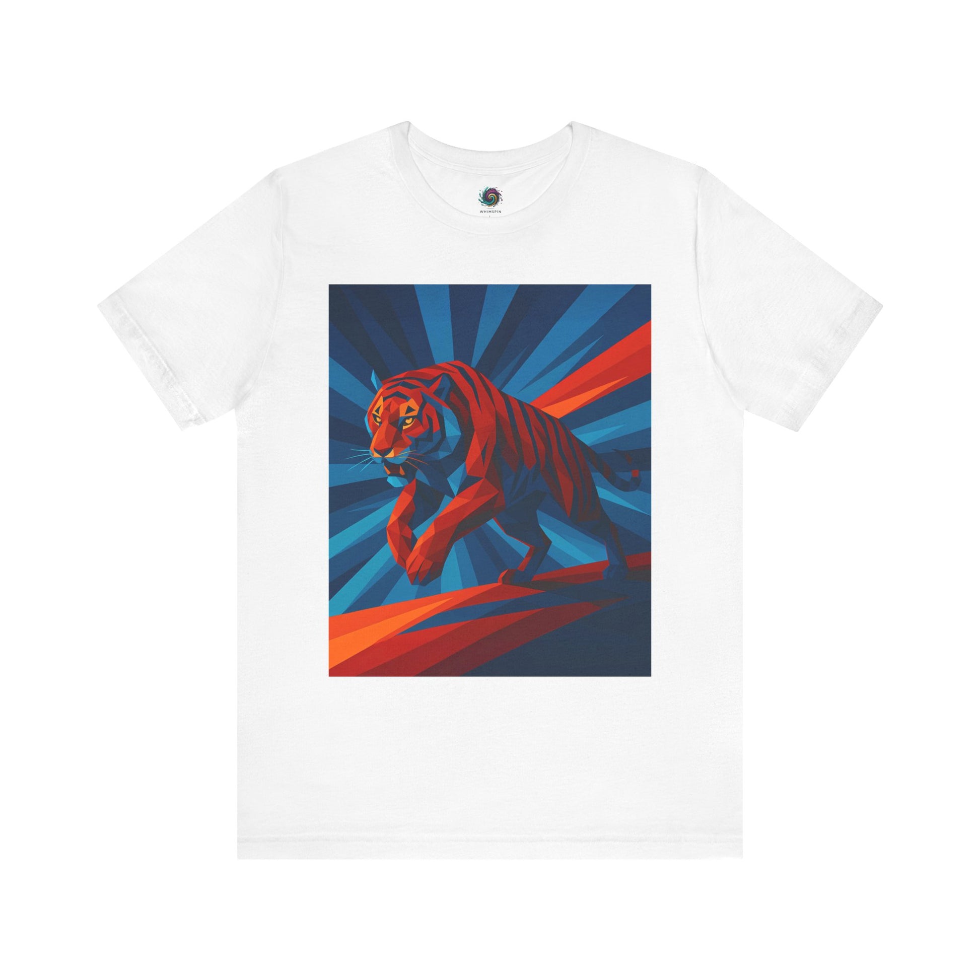 Geometric Tiger T-Shirt – Bold Jungle Animal Tee in Abstract Style - WhimSpin - https://whimspin.com