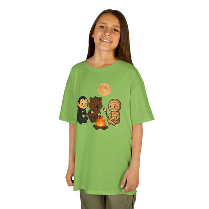 Kids Halloween Monsters Campfire T-Shirt – Cute Spooky Tee