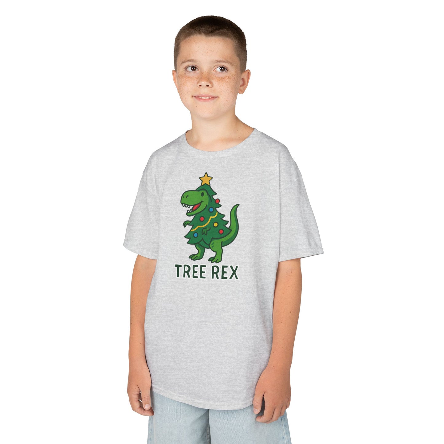 Tree Rex Kids’ Christmas T-Shirt – Cute Dino Holiday Tee