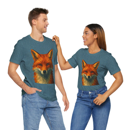 Geometric Fox T-Shirt – Polygon Animal Tee with Nature Vibes - WhimSpin - https://whimspin.com