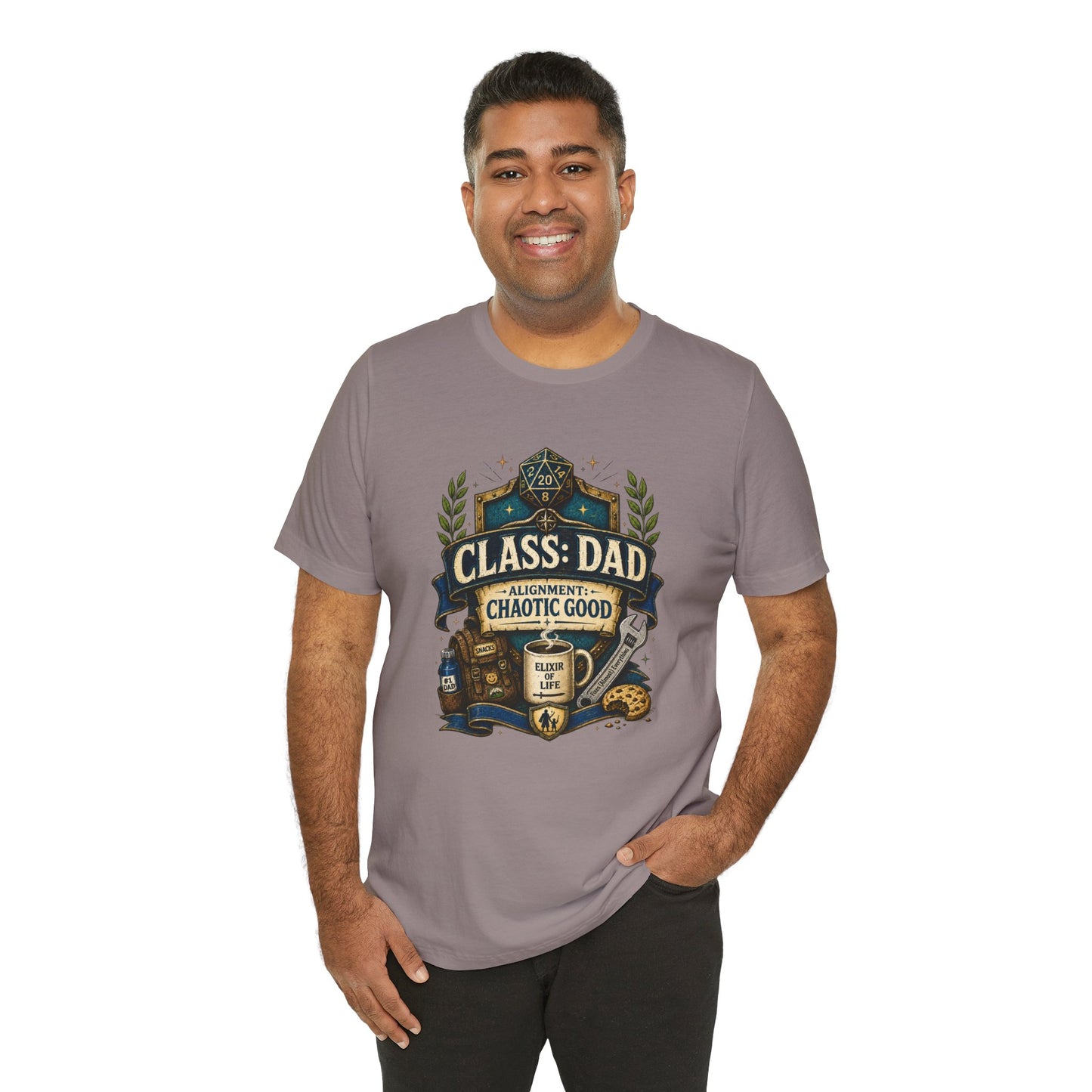 Chaotic Good Dad T-Shirt – RPG Gamer Dad Graphic Tee