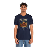 Navy T-shirt featuring pecan pie anatomy graphic