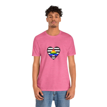 Ally Pride Flag Heart T-Shirt – Subtle LGBTQ+ Support Tee