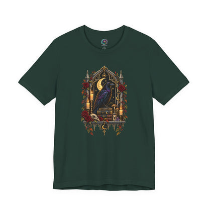 Raven’s Reliquary Tee – Gothic Moonlit Raven T-shirt