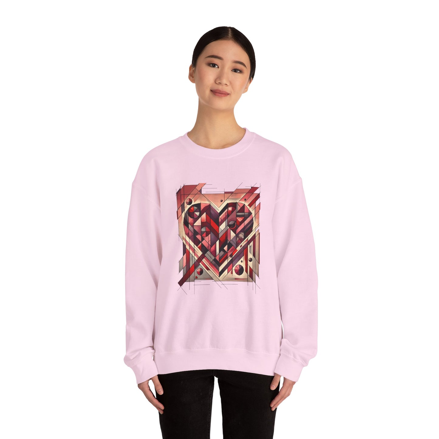 Cubist Heart Sweatshirt – Modern Art Valentine's Day Pullover