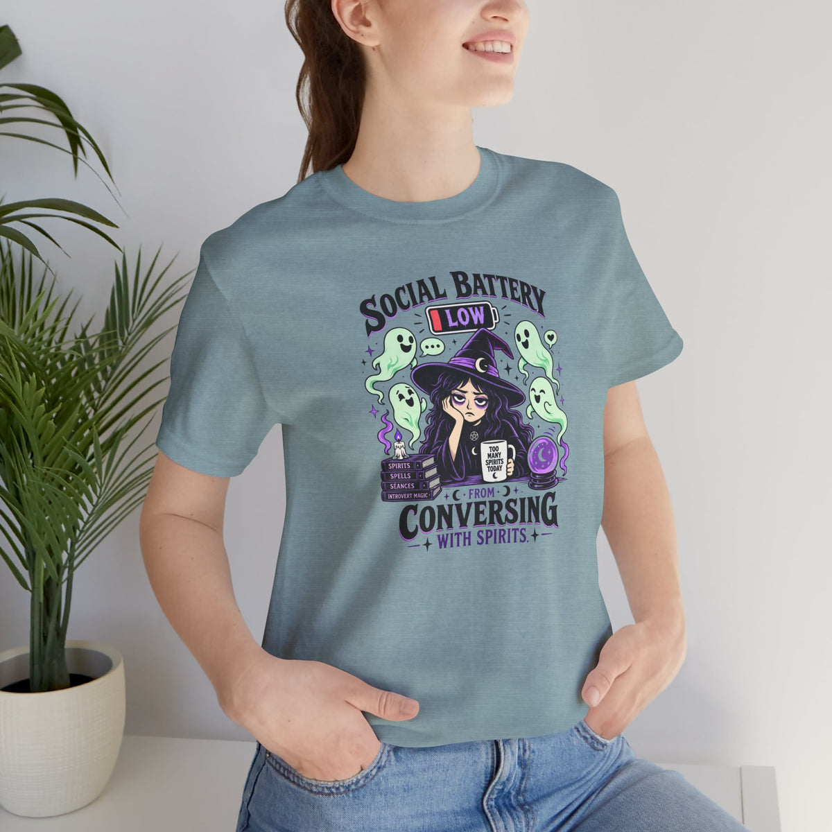 Social Battery Low From Conversing With Spirits T-Shirt