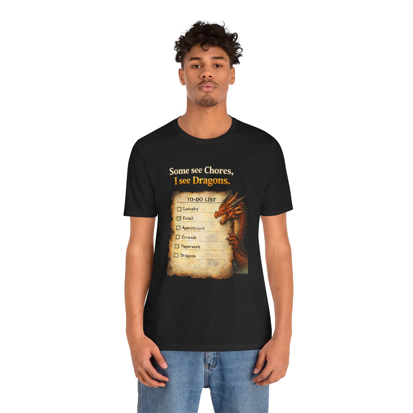 Some See Chores I See Dragons T-Shirt – Funny Fantasy Tee