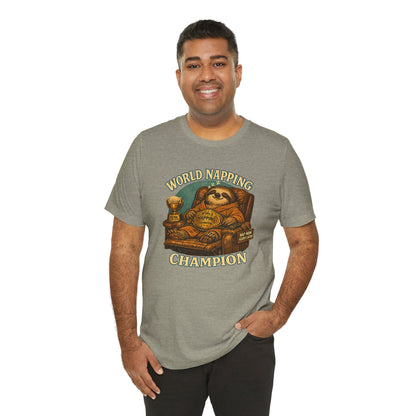 World Napping Champion T-Shirt – Funny Sloth Nap Tee