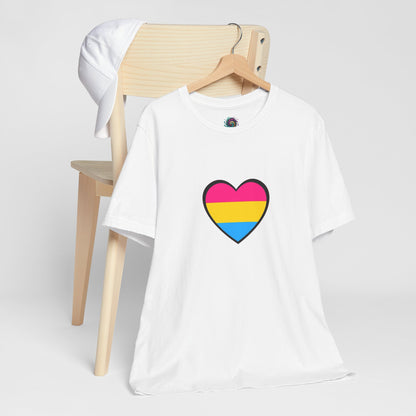Pansexual Pride Flag Heart Tee – LGBTQ+ Pan Flag Minimalist Shirt - WhimSpin - https://whimspin.com