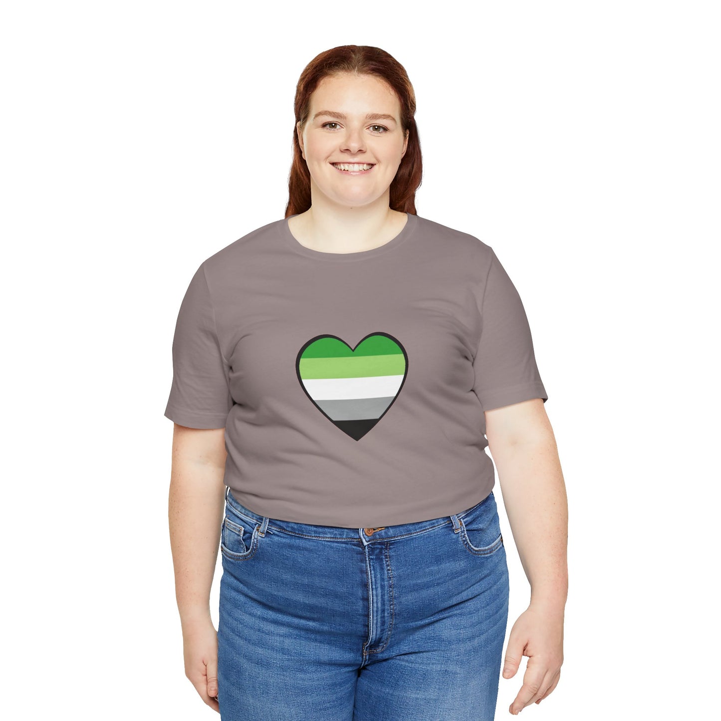 Aromantic Pride Heart T-Shirt – Minimalist Aro Flag LGBTQIA+ Tee