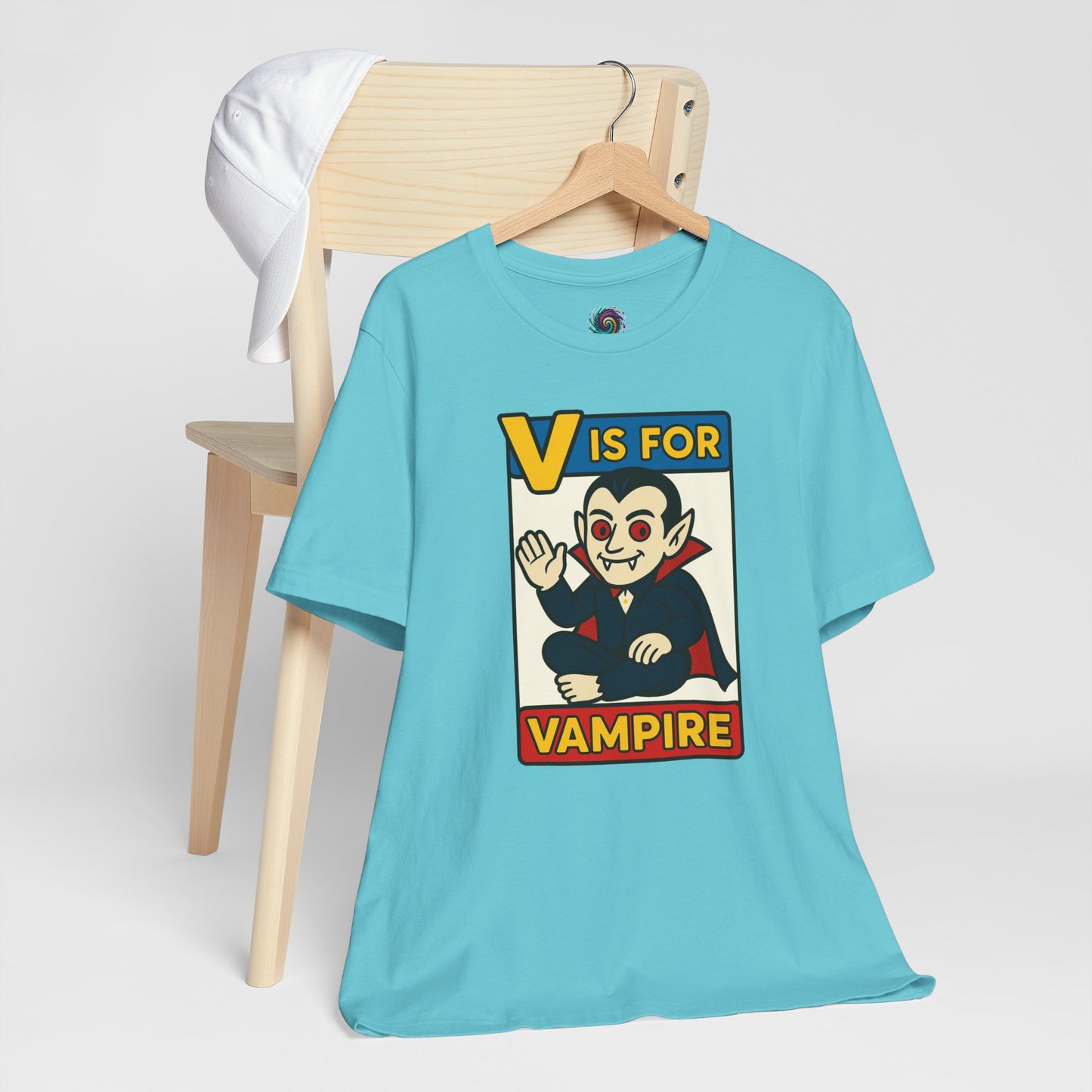 V is for Vampire T-Shirt – Funny Halloween Legend Alphabet Tee