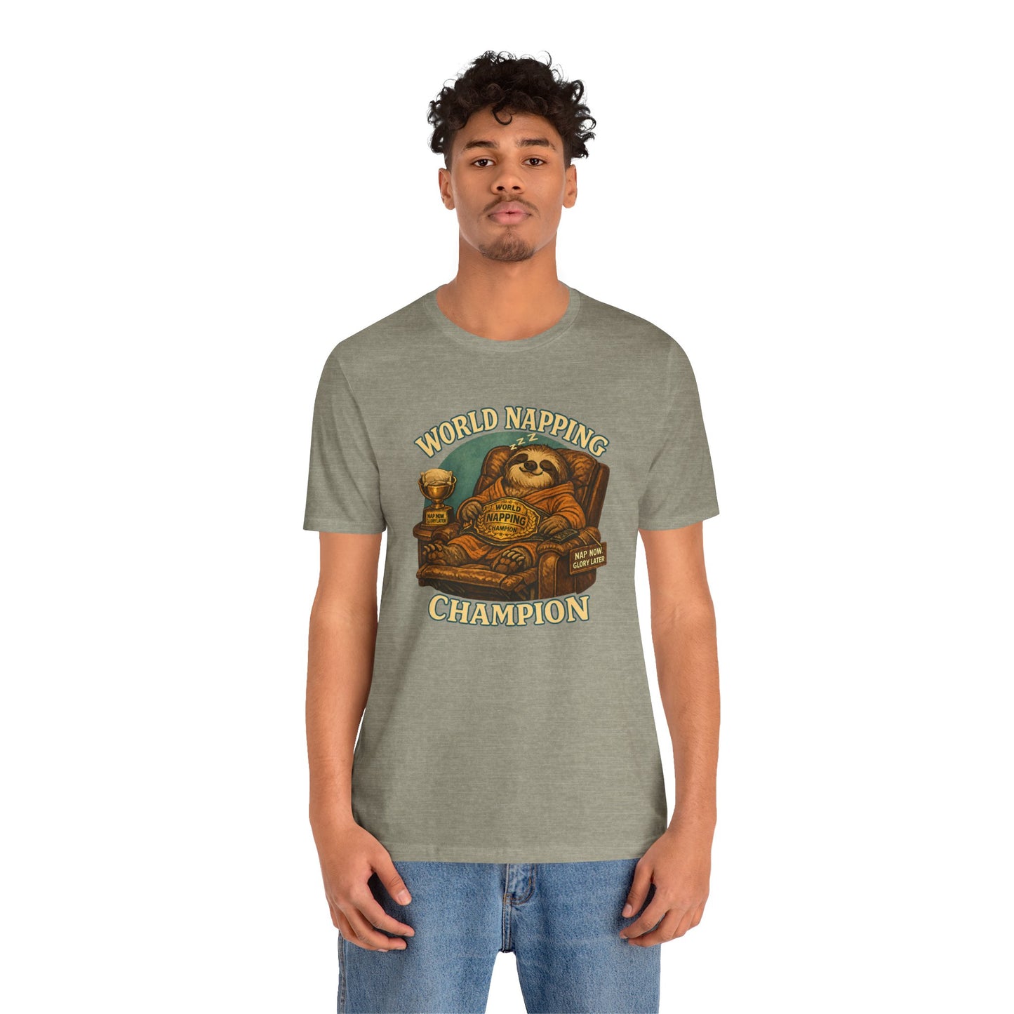World Napping Champion T-Shirt – Funny Sloth Nap Tee