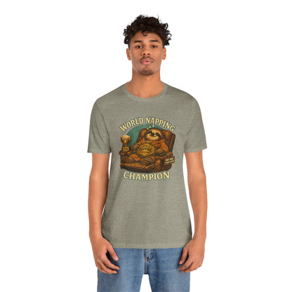 World Napping Champion T-Shirt – Funny Sloth Nap Tee