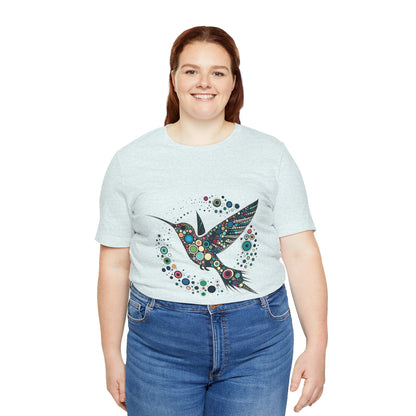 Hummingbird Dot Art T-Shirt – Colorful Nature-Inspired Graphic Tee