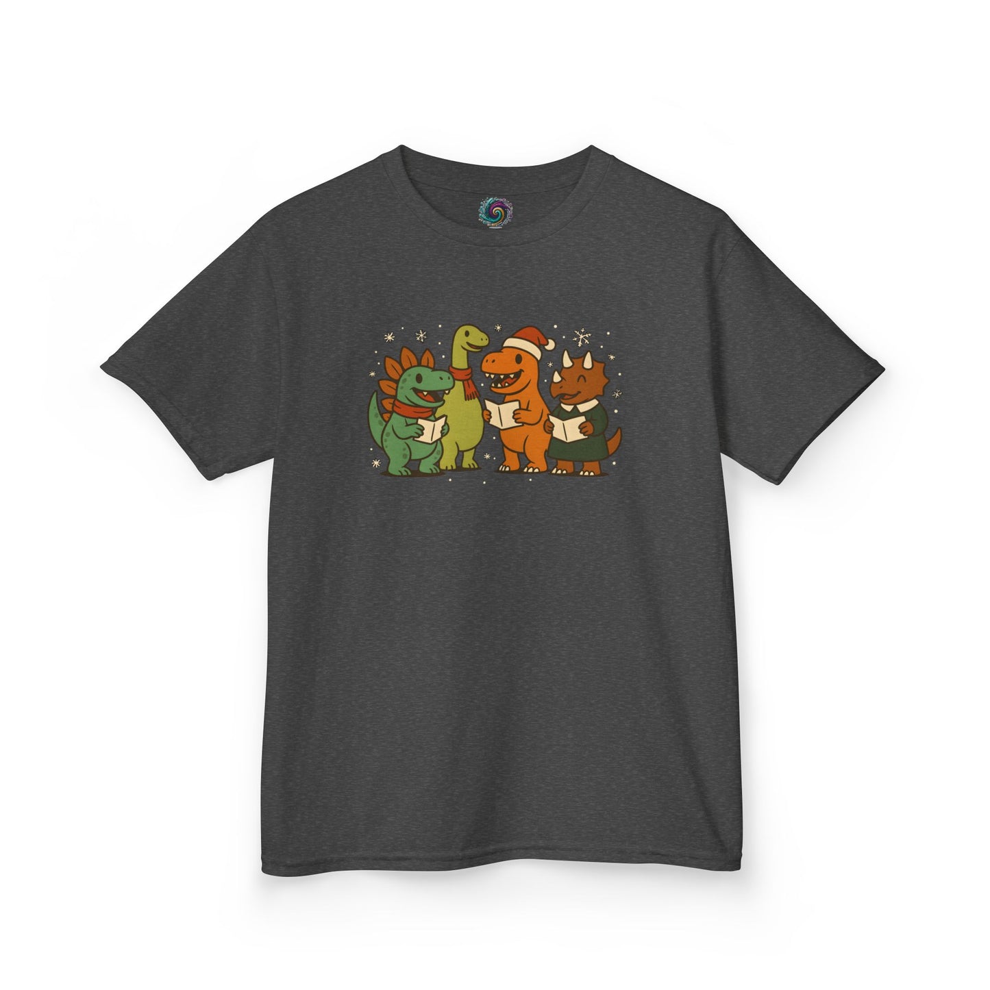 Dinosaur Carolers Kids’ T-Shirt – Cute Singing Dino Christmas Tee