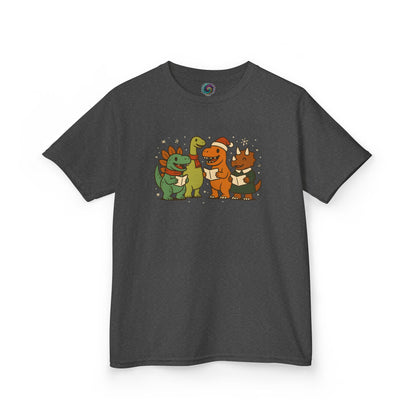 Dinosaur Carolers Kids’ T-Shirt – Cute Singing Dino Christmas Tee