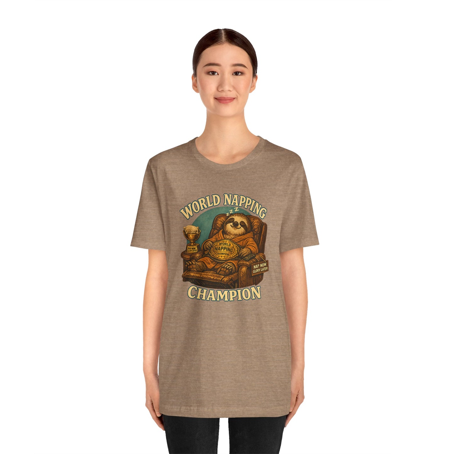 World Napping Champion T-Shirt – Funny Sloth Nap Tee