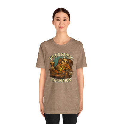 World Napping Champion T-Shirt – Funny Sloth Nap Tee