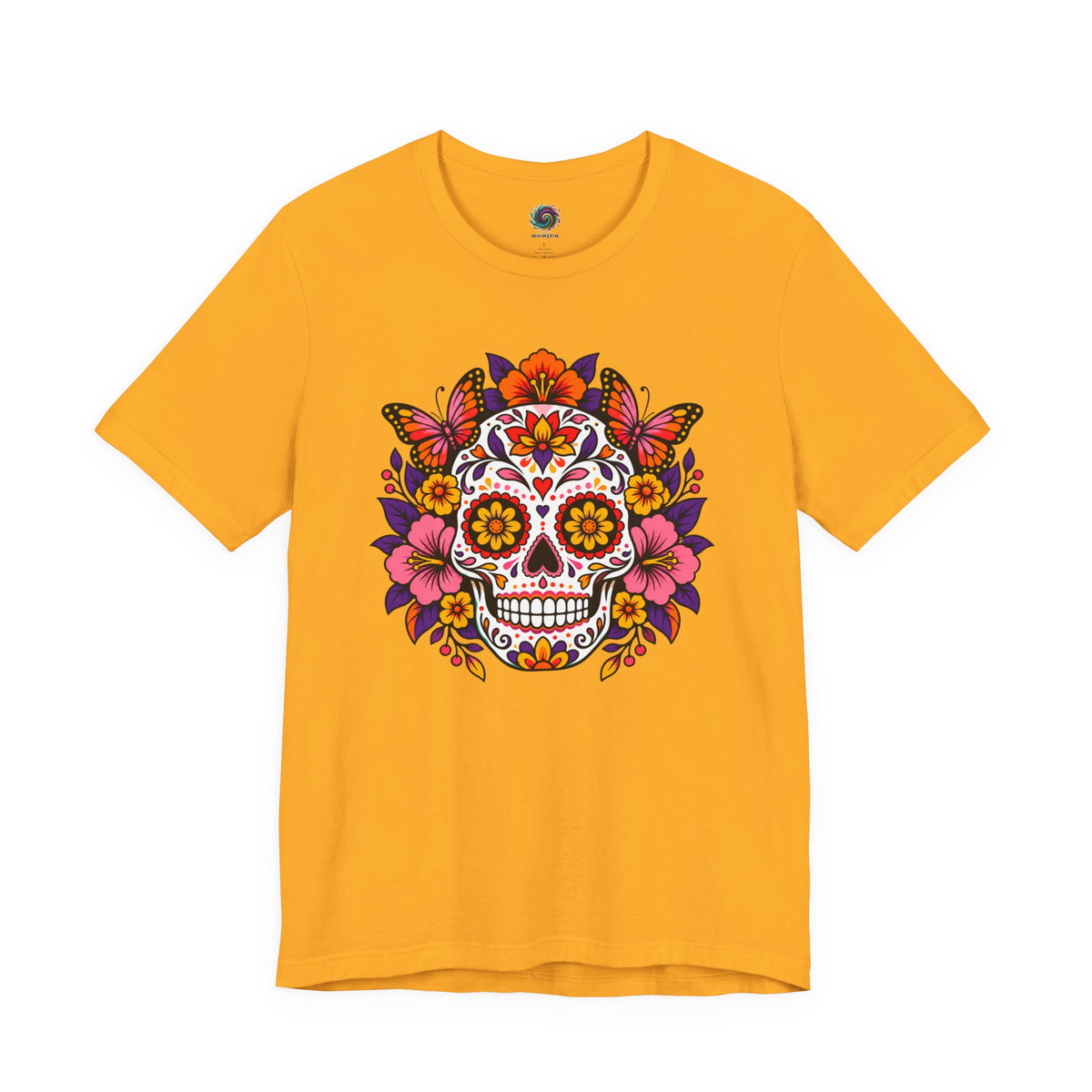 Floral Sugar Skull T-Shirt – Colorful Día de los Muertos Inspired Tee